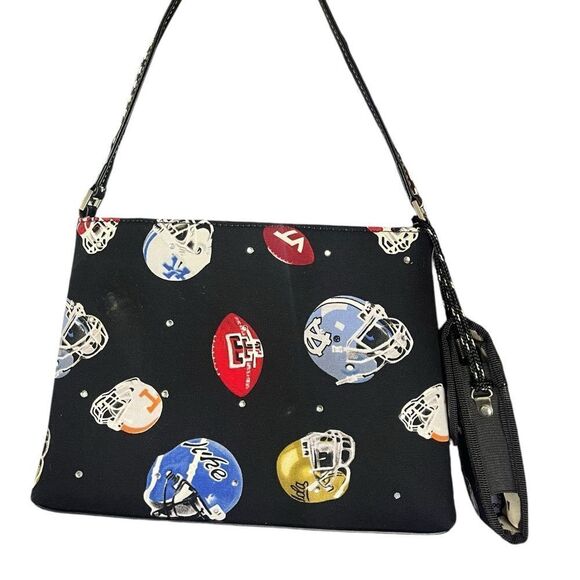 RARE VINTAGE NCAA COLLEGE FOOTBALL JEWELED PURSE WITH CELL PHONE HOLDER - Picture 13 of 16